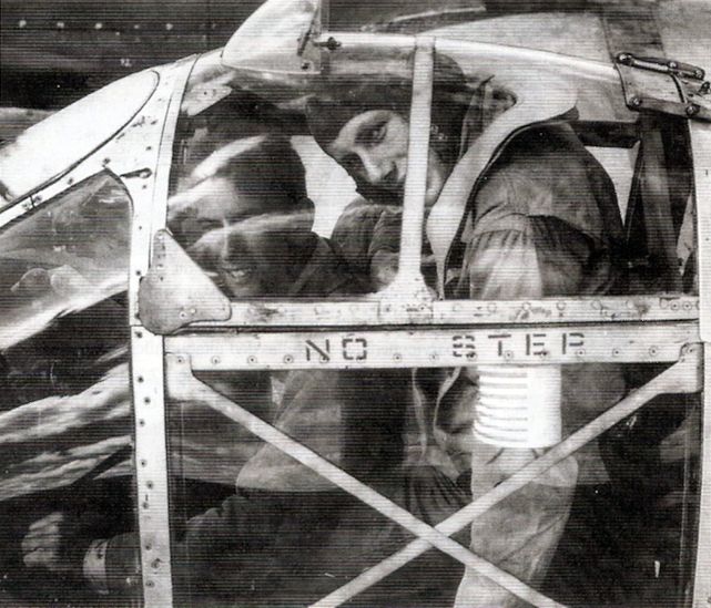 Dick andrews and dick willsie in the cockpit