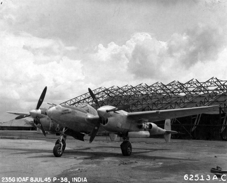 Lockheed p 38 lightning hammers destruction company 10th air force india 8 july 1945 nara 342 fh 3a33693 62513ac
