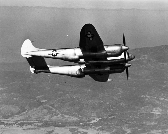 Lockheed xp 58 in flight