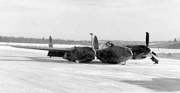 Wwii p 38 with skis crashed
